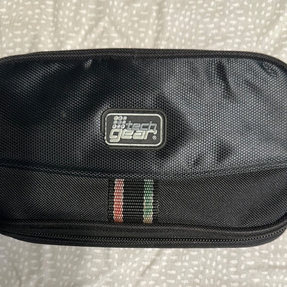 Black Toiletry Bag with Durable Fabric and Zipper Closure